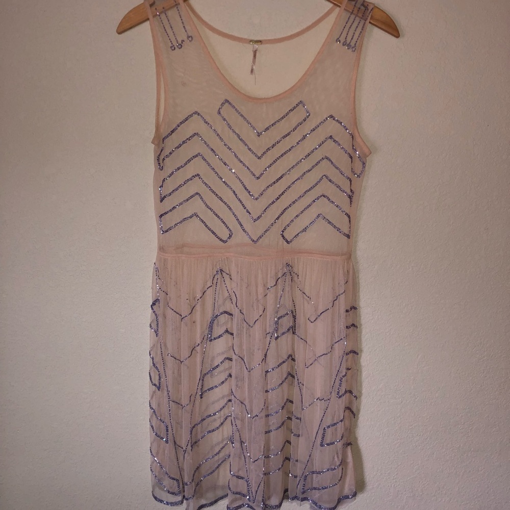 Free People Sheer beaded dress